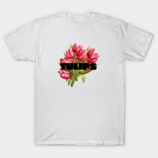 Tulip Art Deco Positive Flora Minimalist Vintage T-Shirt